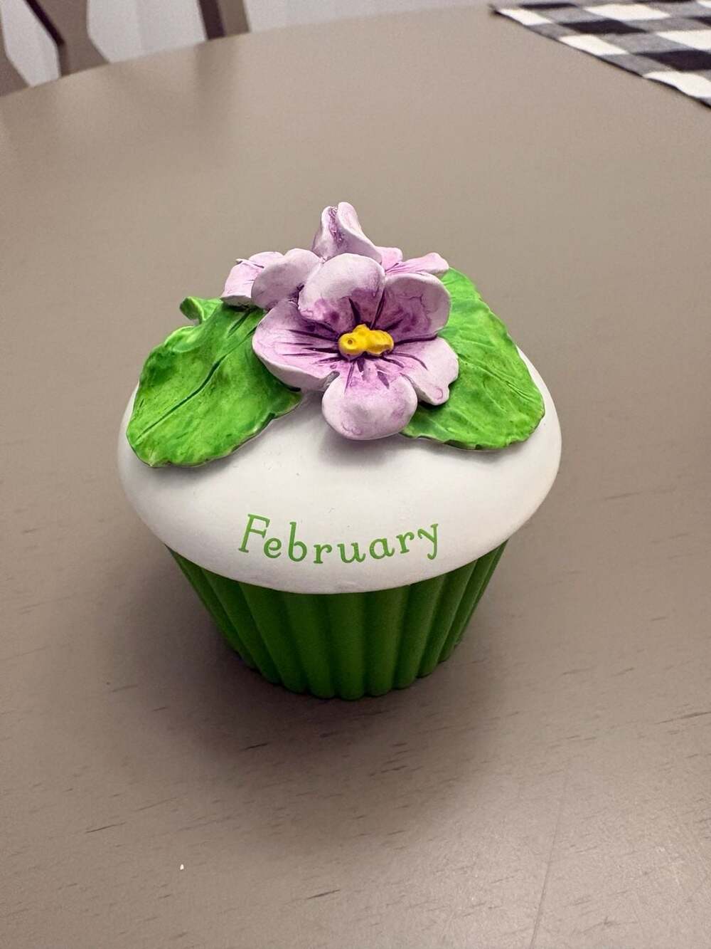 Hallmark February Violet Cupcake Trinket Box